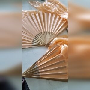 Peach Silk Veil Fans Belly Dance Festival